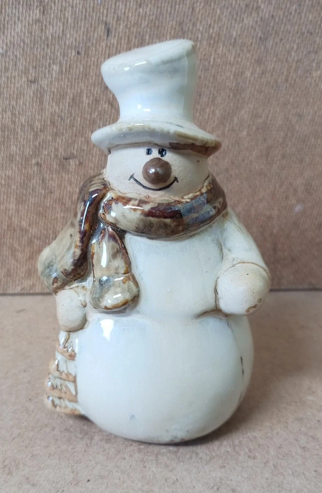SCHNEEMANN  Hochglanz-Keramik  (in Mantel,mit Schal und Hut) ca. 12,5 x 7,5 cm - Bild 1 von 4