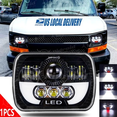1PCS 7x6 5x7 LED Headlights Hi/Lo DRL For Chevy Express Cargo Van 1500 2500 3500 Foto 1 de 4