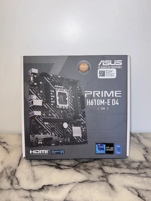 ASUS Prime H610M-E D4-CSM Desktop Motherboard Intel H610 Chipset Socket LGA-1700 - Image 1 of 4