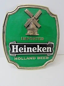 Letrero de pared de cerveza de plástico Heineken vintage verde importado publicidad - Imagen 1 de 8