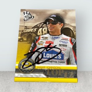 Jimmie Johnson PRESS PASS 2010 TOP 12 SPRINT CUP autographed NASCAR CHAMP card