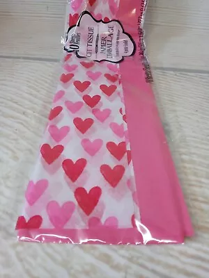 ¡Nuevo! Papel Pañuelo Regalo CORAZONES Rosa Rojo Blanco 10 - 20x20 Hojas San Valentín Amor  Foto 1 de 4