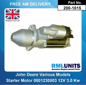 Starter motor for JOHN DEERE 6020 6120 6215 6220 6320 6420 0001230003 - Picture 1 of 5
