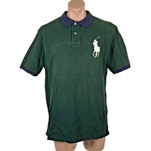 Vintage 90s Y2K Polo Ralph Lauren Big Pony Green White Chest Polo Logo T-Shirt XL - Bild 1 von 11