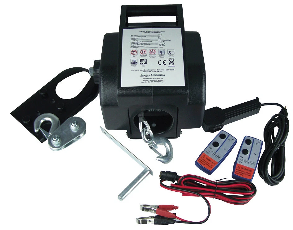 Seilwinde 12V mit Funkfernbedienung bis 2.700 kg Jäger Revier Kieferle 004.070 - Bild 1 von 1