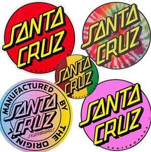 SANTA CRUZ Dot Logo Sticker / Skateboard Snowboard Surf - Assorted Styles