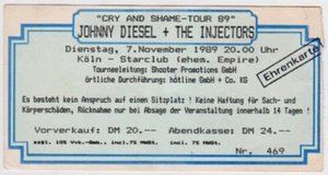 JOHNNY DIESEL & THE INJECTORS - 1989 - Eintrittskarte - Ticket - Köln - Bild 1 von 1