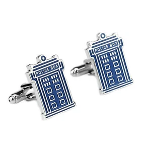 Dr. Who Tardis Fashion Novelty Cuff Links TV Streaming Series with Gift Box - Picture 1 of 3