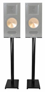 Pair Black 37” Steel Speaker Stands For Pair Klipsch RB-81 Bookshelf Speakers - Picture 1 of 7