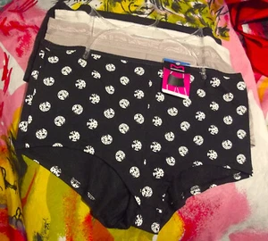 5 NEW MAIDENFORM P40005 A1TZ PICOT TRIMMED WAIST COTTON BOYSHORT PANTIES XL/8 - Picture 1 of 2