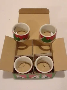 CHRISTMAS Winter Napkin Rings SET OF 4 by Lynda Sylvester w/Box Vintage  - Picture 1 of 4