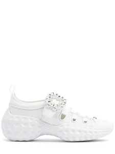 ROGER VIVIER Viv' Run Light Trekky $1595 White Fabric Sneakers New & Authentic - Picture 1 of 5
