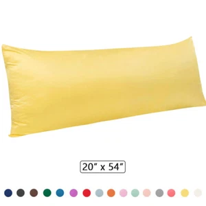 Zippered Satin Body Pillowcase Long Pillow Cover for Hair and Skin 16 Colors - Picture 1 of 24