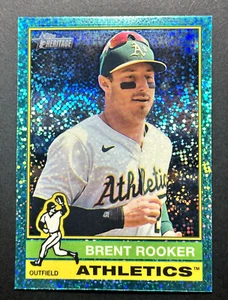 Brent Rooker 2025 Topps Heritage Light Blue Sparkle #83 SP Rookie RC (26) - Picture 1 of 2