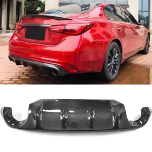 Q50 2014-2017 Rear Bumper Lower Diffuser Lip Carbon Fiber Look - Imagen 1 de 2