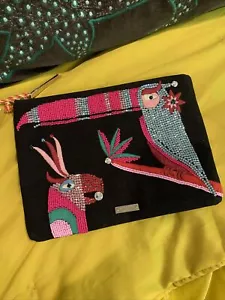 KATE SPADE NEW YORK BEADED/ RHINESTONE PARROT & TOUCAN ON PURPOSE BAG, NWT - Picture 1 of 12