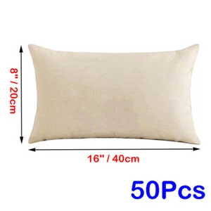 50Pcs 8"x16" Sublimation Blank Waist Cushion Cover DIY Printed Linen Pillowcase - Bild 1 von 12