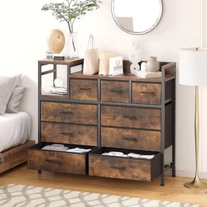 9 Drawers Dresser Modern Storage Chest of Drawers Cabinet with Charging Station - Picture 1 of 19