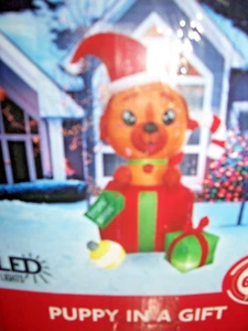 6' TALL PUPPY IN HIS GIFT - Picture 1 of 1