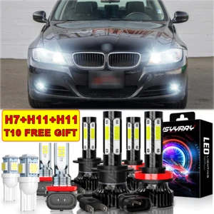 For BMW 323i 2006-2011 328i 2007-2016 6000K LED Headlights + Fog Bulbs - Picture 1 of 14