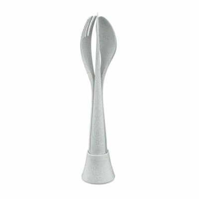 Koziol Besteck-Set 4-teilig Tulip Besteckset Besteck Kunststoff Organic Grey - Bild 1 von 4
