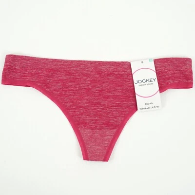 JOCKEY Women's Size 5 SMALL Smooth & Shine DARK PINK THONG PANTIES Seamless 2284 - Image 1 of 4