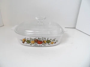Vintage Corning Ware Spice of Life L'Echalote Auflaufschale mit Deckel 8 x 8 x 1 3/4 - Bild 1 von 7