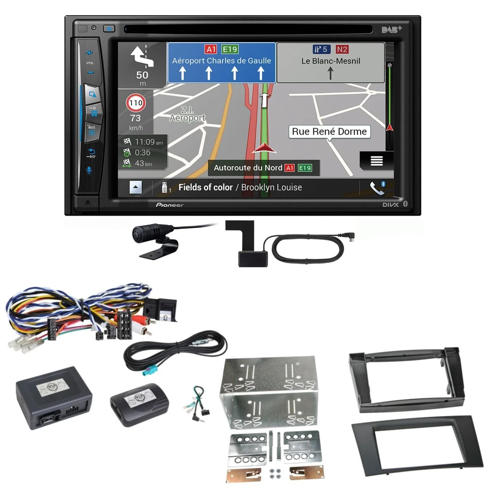 Pioneer AVIC-Z730DAB Navigation Bluetooth Einbauset für Mercedes W211 CLS W219 - Bild 1 von 1