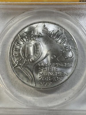 1972-J Germany 10 Marks Olympic Stadium Commemorative Graded MS 64 by ANACS - Image 1 of 4