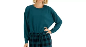 Jenni Long Sleeve Pajama Top Green S - Picture 1 of 3