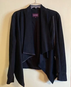 Black Faux Suede Jacket - ViGoss - Large - Picture 1 of 2