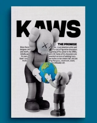 HYPEBEAST KAWS - Impresión de arte de pared en lienzo estirado - Póster de decoración del hogar - A3 Foto 1 de 4
