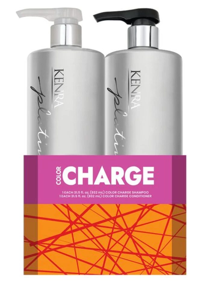 CONJUNTO DUPLO DE XAMPU E CONDICIONADOR KENRA PLATINUM COLOR CHARGE LITRO - 31,5 oz - Imagem 1 de 1
