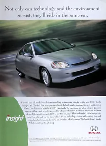 2001 HONDA INSIGHT Genuine Vintage Ad ~ RARE CDN Ad ~ FREE SHIPPING! - Picture 1 of 2