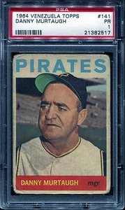 1964 Topps Venezuela #141 DANNY MURTAUGH PSA 1 MOSTRA BENE ALLENATORE LEGGENDARIO - Foto 1 di 2
