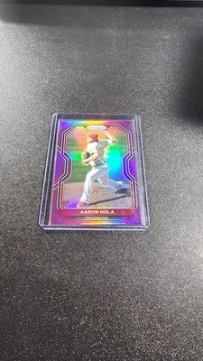 2021 Panini Prizm - Tier II Aaron Nola #147 Purple Prizm - Image 1 of 2