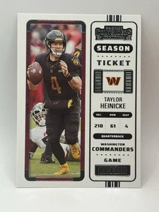 2022 Panini Contenders Season Ticket Taylor Heinicke Washington Commanders #98 - Picture 1 of 2