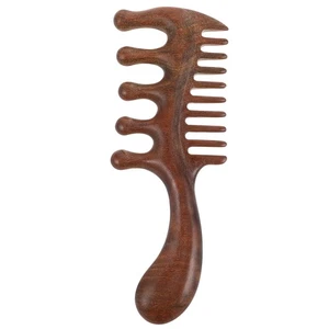 Sandelholz-Massage Kamm Holzkamm Mit Breiten Zähnen Kopfmassagegerät - Bild 1 von 12
