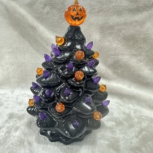 Retro Halloween glasierte Keramik schwarz Baumschmuck Tischplatte 4 Stunden Timer 72454 orange - Bild 1 von 21