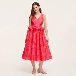 Women's Classic Rose Peplum Midi Dress - kate spade new york Pink/Red - Picture 1 of 4