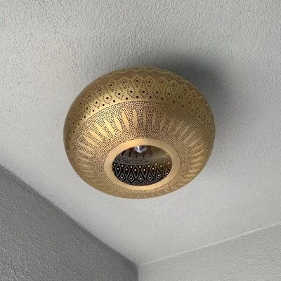 Потолочное заподлицо крепление, полуутопленное крепление, марокканская латунная подвесная лампа, потолочный светильник - Изображение 1 из 4