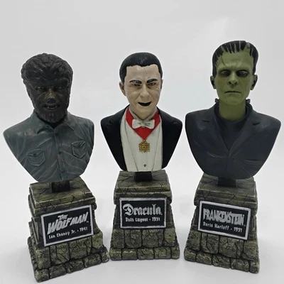 Universal Monsters Frankenstein, Dracula, Wolfman Legacy Collection Busts All 3 - Image 1 of 4
