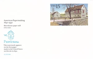 15¢ Postal Card, Rittenhouse Paper Mill, Philadelphia, Pensilvania - Picture 1 of 2