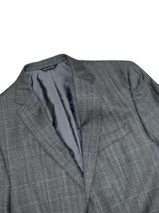 Banana Republic Blazer Herren 40R Grau Blazer Windowpane Jacket Tailored Fit - Bild 1 von 11