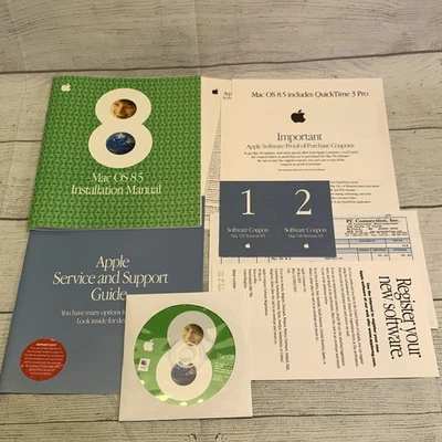 Vintage Apple Macintosh Mac OS 8.5  w/ Disk and Manuals - Image 1 of 3