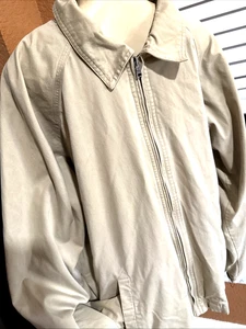Vintage IZOD Full Zip Bomber Jacket Tan XXL NWOTS mbc - Picture 1 of 19