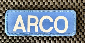 ARCO ATLANTIC RICHFIELD IMPRESO COSER EN PARCHE GAS Y ACEITE 4 1/4" X 1 1/2" NUEVO EN STOCK - Imagen 1 de 2