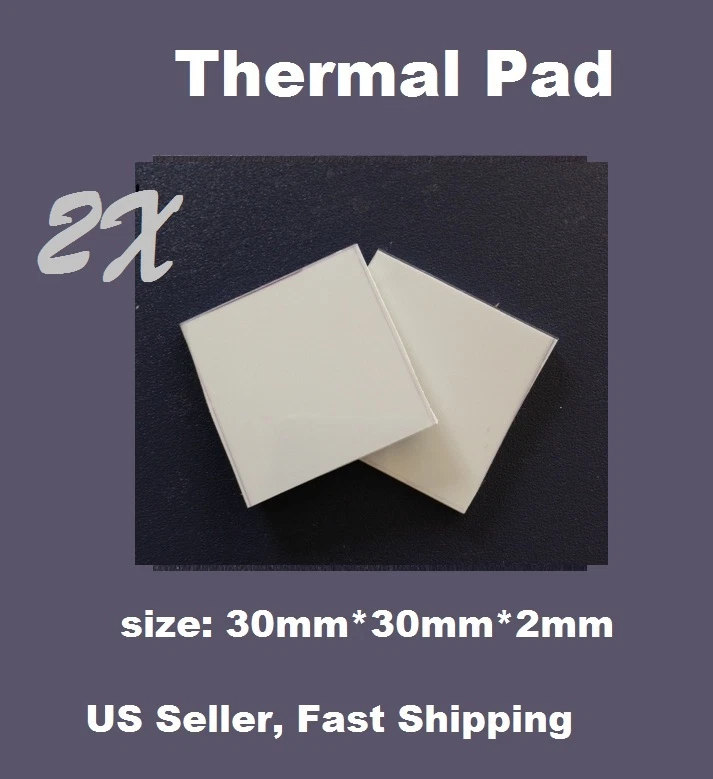 2x Almohadilla Compuesta Conductora Térmica Disipador de Calor Chip CPU GPU 30mmx30mmx2mm/piezas Foto 1 de 1