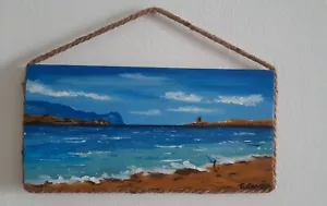 Quadro fatto a mano, Dipinto su legno, Mare, Spiaggia. - Foto 1 di 9