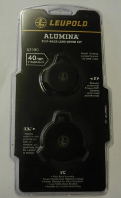 Leupold 40mm Alumina Flip Back Lens Cover Kit SILVER; 40mm; Standard EP; 62990